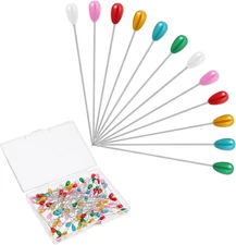 100 Pcs Sewing Pins for Fabric, Long 2.2 Inch Quilting Pins Straight Pins with