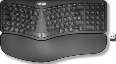 Ergonomisches Split Keyboard 2.4G Wireless 100 Kompatibel mit Wrist Rest