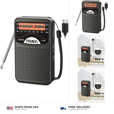 PRUNUS J-167 Portable Radio AM FM with USB Charging, Earphone Jack