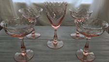 Pink Depression Glass Etched Champagne Coupe Set — listing 2