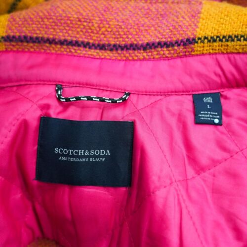 Scotch & Soda karierte Wollmischung Jacke L Damen rosa orange leuchtend selten - Bild 3 von 17