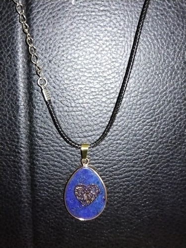 Lapis Lazuli Gemstone Heart Shakra Necklace Pendant Jewellery Gift - Picture 5 of 10