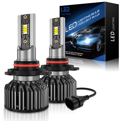 Pair of 9012 LED Headlights High Low Beam Bulbs 100W 36000LM 6000K Xenon White