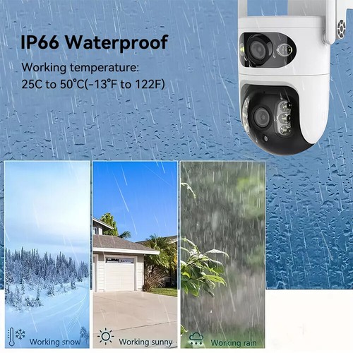 Profi Kamera Dual ÜBERWACHUNGSKAMERA Outdoor 6MP WLAN WIFI IP CAMERA Set AUßEN - Bild 11 von 13