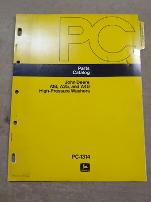 #ad John Deere A18A25A40 High Pressure Washers Parts Catalog PC 1314 $19.85