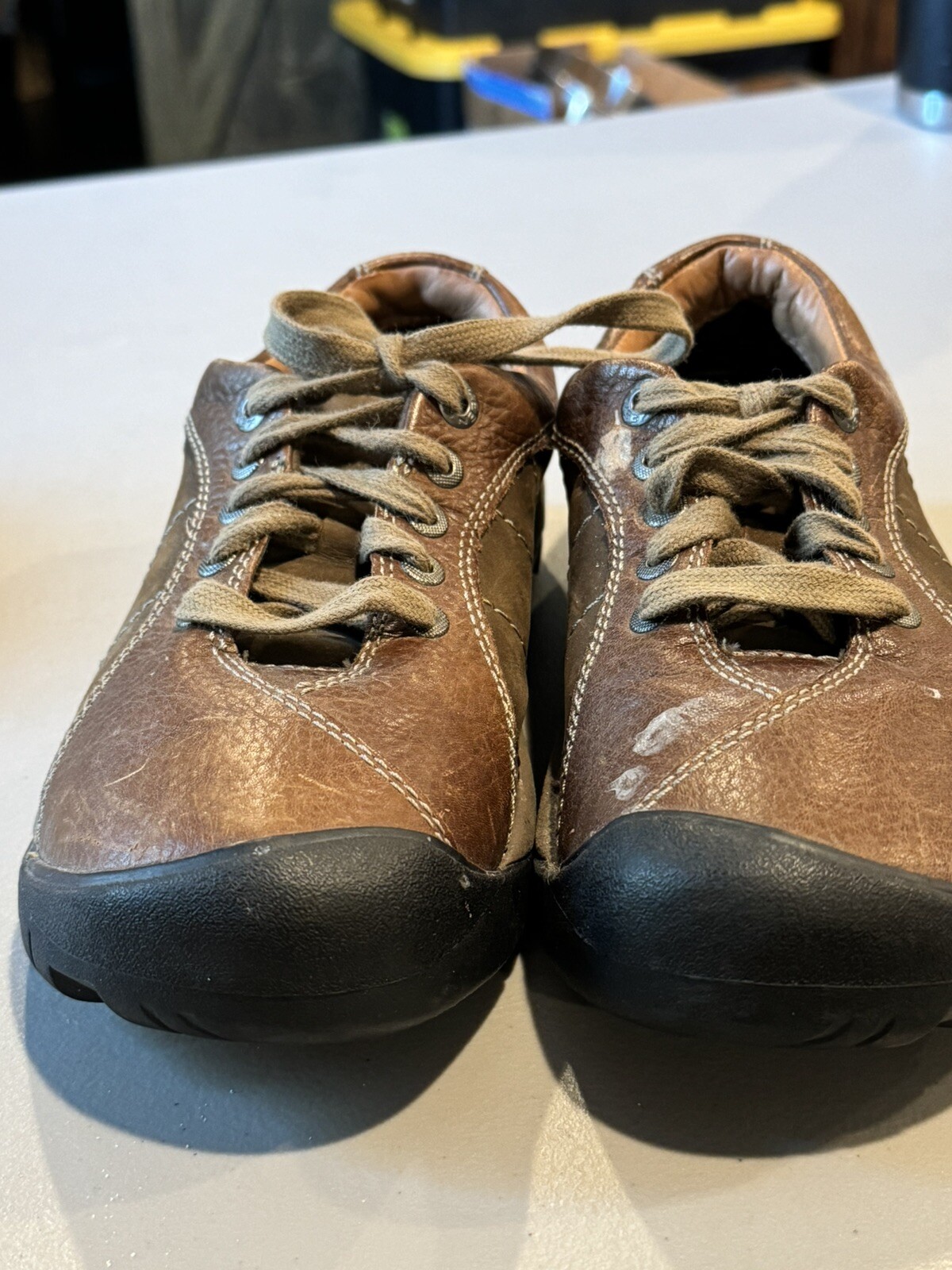 KEEN Scarpe da passeggio casual da donna Presidio marroni in pelle taglia 7 5 EU 38