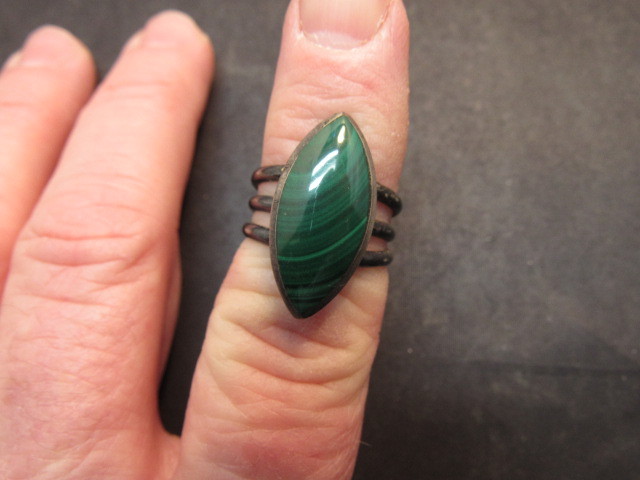 native american Malachite ring - image 4