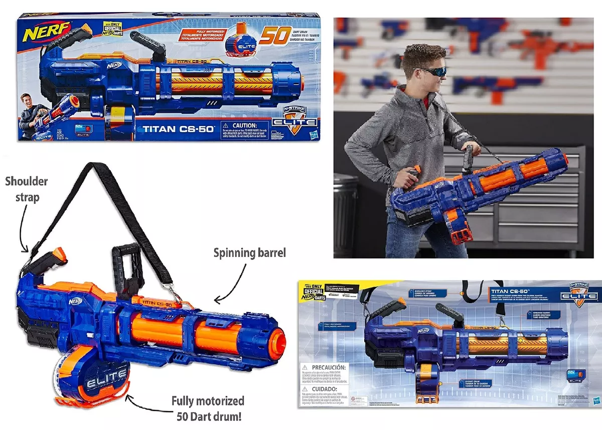 NERF Elite Titan CS 50 Blaster With 50 Official Darts Ages 8+ Toy