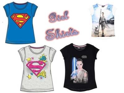 Disney Star Wars / DC Supergirl Mädchen Shirt's NEU 100% Baumwolle