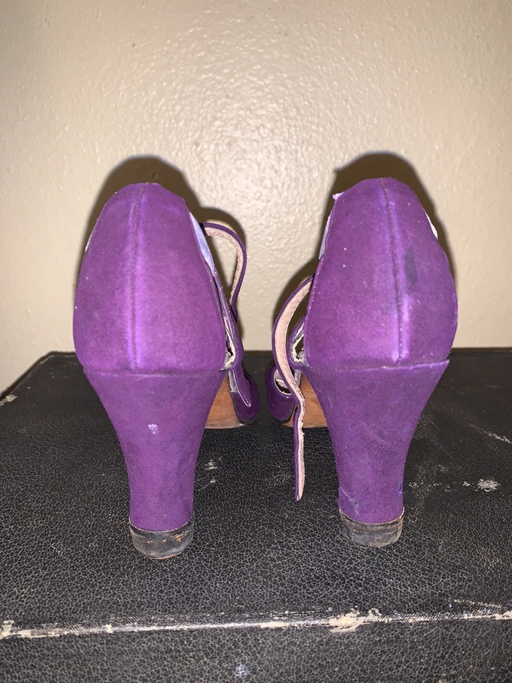 Tacones morados años 20’s 1930’s Foto 4 de 4