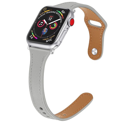 For Apple Watch Series Ultra 8 7 6 49mm Strap Band Slim Genuine Leather 41/45mm - Picture 12 of 23