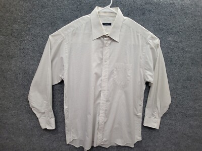 Burberry London Button Up Long Sleeve Shirt Mens 17.5 White Black Check