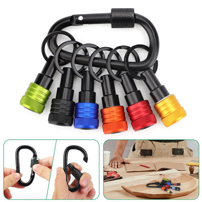 6PCS 1/4'' Hex Shank Quick Release Keychain Screwdriver Drill Bit Holder Bit Set
