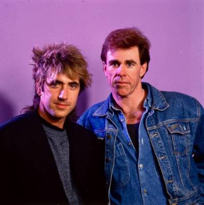 Brent Bourgeois and American musician Larry Tagg 1980s Music Old Photo 3