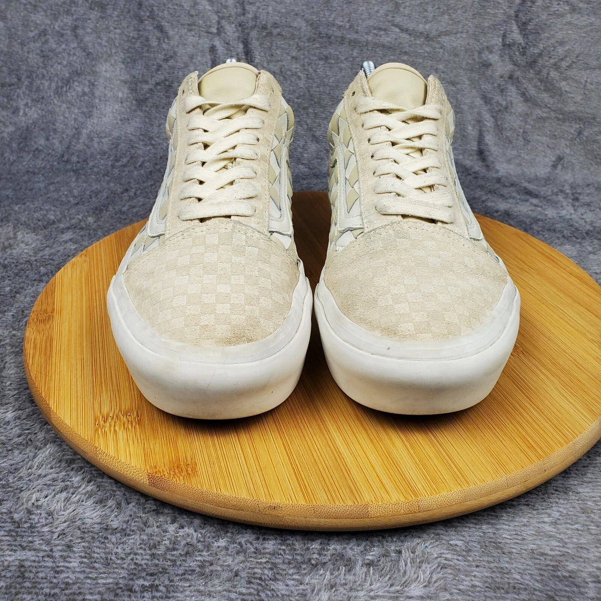 Vans Old Skool Woven Platform Women&#039;s Beige Cream Sneakers Shoes |