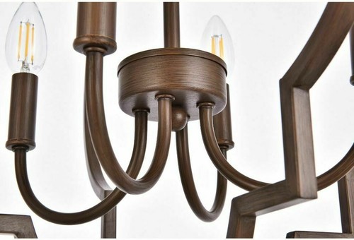 WEATHERED OAK MODERN KITCHEN ISLAND DINING ROOM PENDANT CHANDELIER 4 LIGHTS 20" - Picture 6 of 7