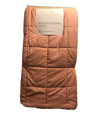 Clean Spaces Antimicrobial Throw 50 X60  Orange NEW