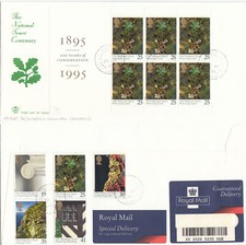 National Trust Booklet Pane FDC + NT set Wisbech 1995 (99729)