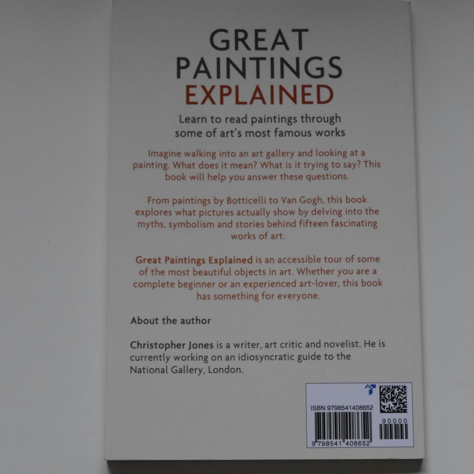 Christopher P Jones Great Paintings Explained 2021 paperback book A3