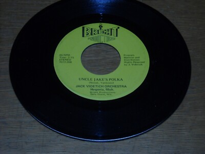 WISCONSIN 45.  JACK VIDETICH. ROLLING ROCK POLKA / UNCLE JAKE'S. NEW GLAUS. VG++
