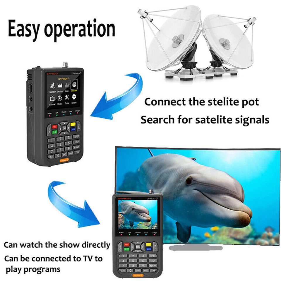 PROFI Sat Finder GTMEDIA V8 Satelliten Messgerät SATFINDER DVB-S/S2/S2X,3.5"LCD - Bild 3 von 4