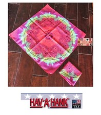  USA MADE Hav-A-Hank TIE DYE Kaleidoscope Paisley BANDANA BANDANNA SCARF Scarve