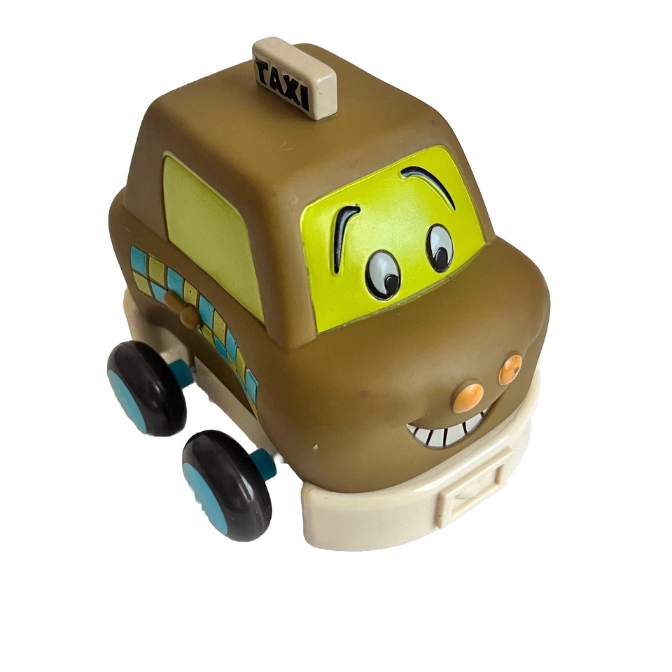 Pull-Back Taxi Car Green Vehicle Just B. Wheeee-ls Developmental Toy Kids - Image 2 of 4