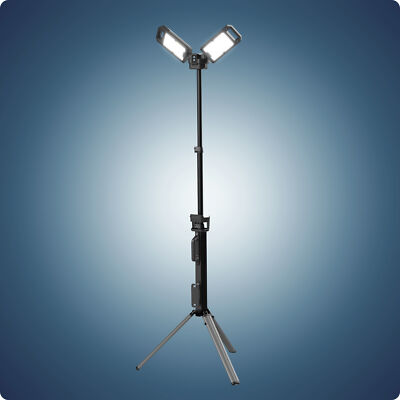 ANSMANN Doppel-LED Strahler inklusive Stativ, 3 Helligkeitsstufen