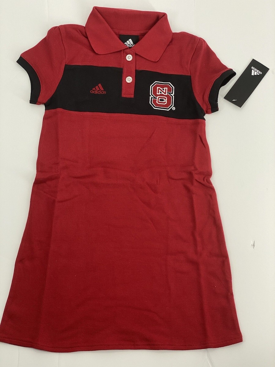 ☆Adidas☆Originals Knit Collar Short Sleeve Dress Red Adidas NCS Sport Girl A line Dress Red Knit Short sleeves