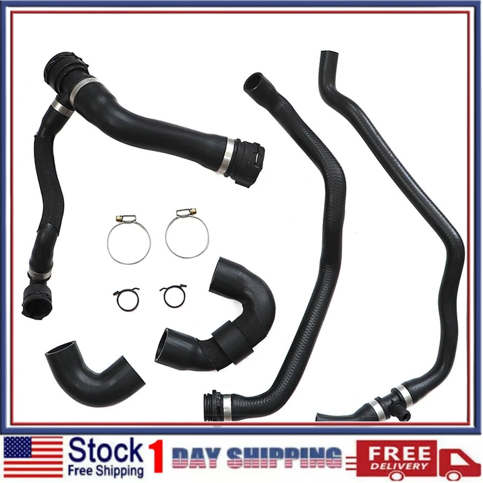 Manguera de tubo de refrigerante de radiador de agua del motor 5 piezas para BMW X5 X6 2011-2014 Foto 2 de 4