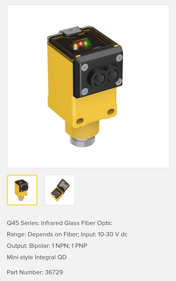 BANNER 36729 Q45BB6FQ Rugged Fiber Optic Amplifier *NEW*FREE SHIP* - Image 2 of 4