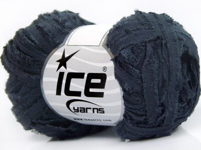 Samba Dark Navy Blue Ribbon Yarn #65439 Ice Acrylic 50 gram 120 yards 1/4'' wide