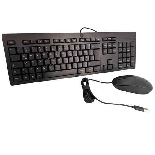 JUEGO DE RATÓN TECLADO HP CABLEADO USB ALEMÁN QWERTZ NEGRO DELGADO PARA PC PORTÁTIL VENTANAS - Imagen 2 de 7