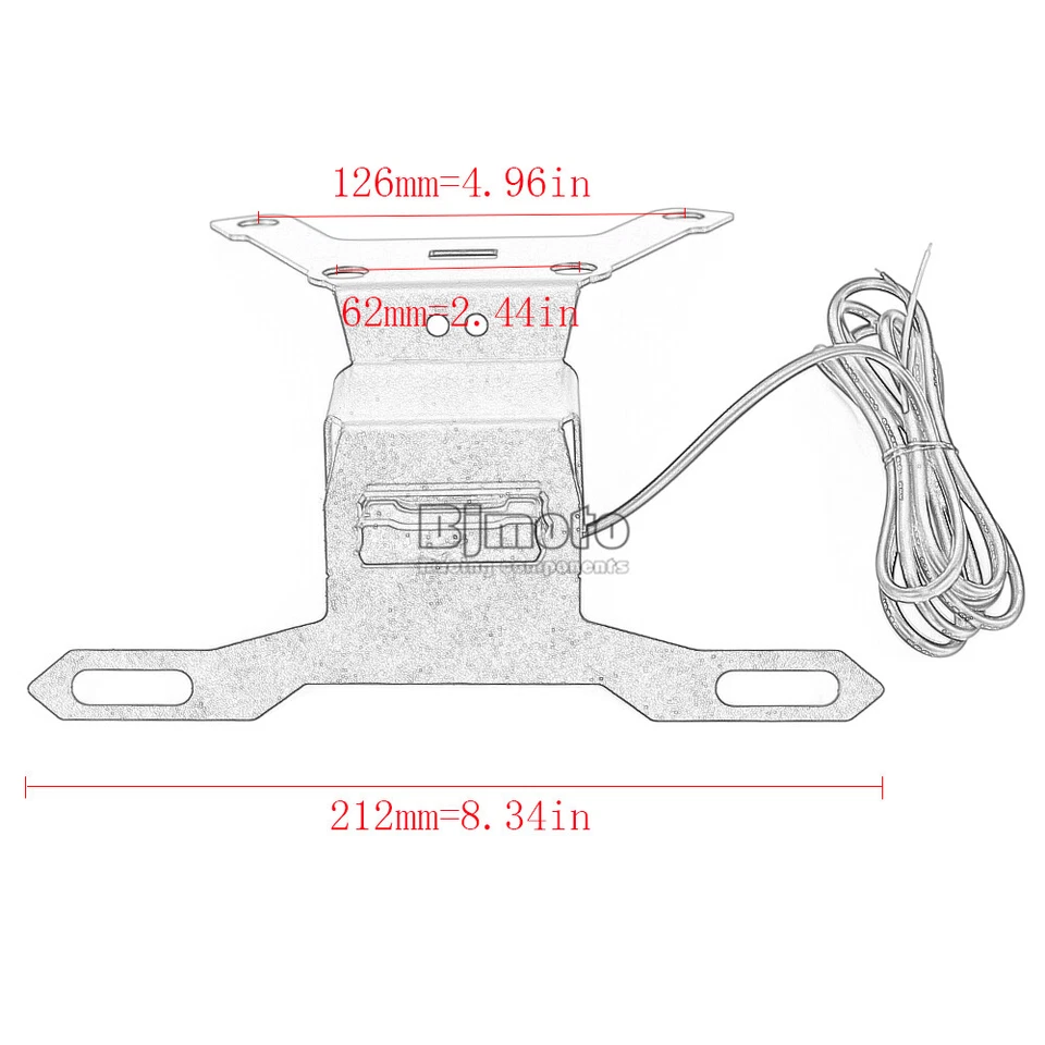 License Plate Bracket LED Light For Suzuki SV650 ABS 2015-2021 SV650X 2018-2021 - Изображение 2 из 4