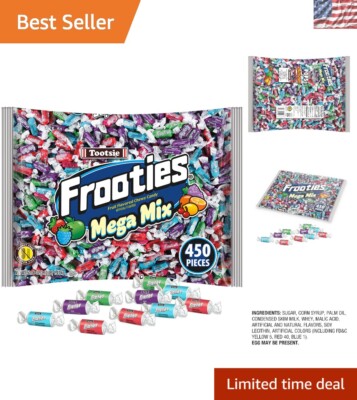 Rainbow Assorted Fruit Candy - 450-Piece Mega Mix for Halloween and Celebrations