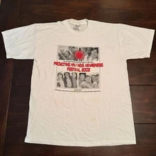 y2k 2002 AIDS Awareness Festival Men's White T-shirt - Large