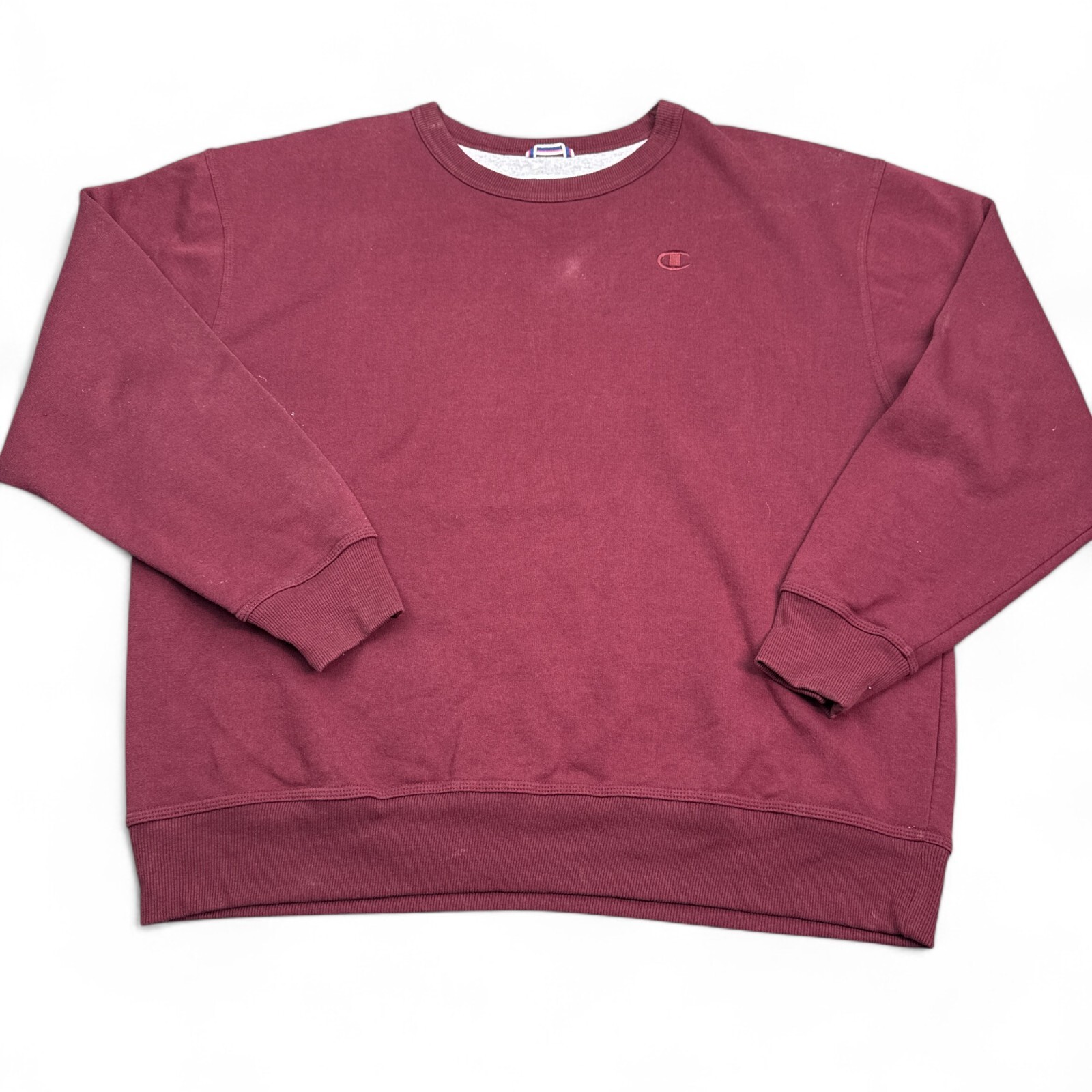 Champion Crewneck Pullover Sweatshirt Mens Size XL Red Fleece Embroidered