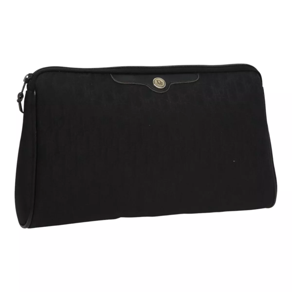 Sac pochette toile Christian Dior trotteur noir authentique 16815