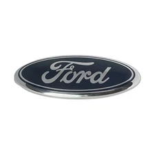 Premium Logo 7" Emblem:  BLUE Oval Chrome Logo for Ford Grille