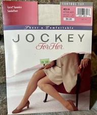 Vintage JOCKEY FOR HER Control Top Pantyhose, Antique White, Medium, New
