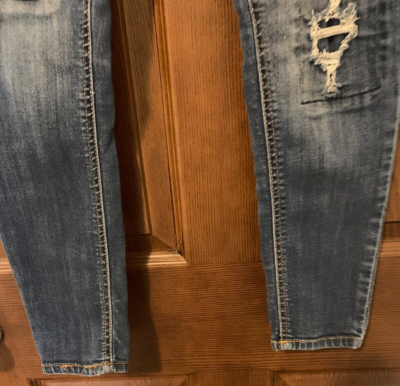 Vanilla Star Womens High Rise Ripped Skinny Blue Jeans Plus Size 22