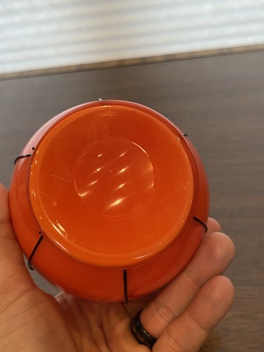 STUNNING VTG LOETZ Tango Orange & Black Stripe Art Glass Vase 4"H - Picture 21 of 23