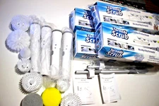 HUGE LOT OF 8 TORNADO SCRUB ELECTRIC SPIN SCRUBBERS CORDLESS/A FEW MISSING PARTS