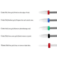 10Pcs Ceramic Nail Drill Bits，3/32 Nail Drill Bits Set for Acrylic Gel Nails ...