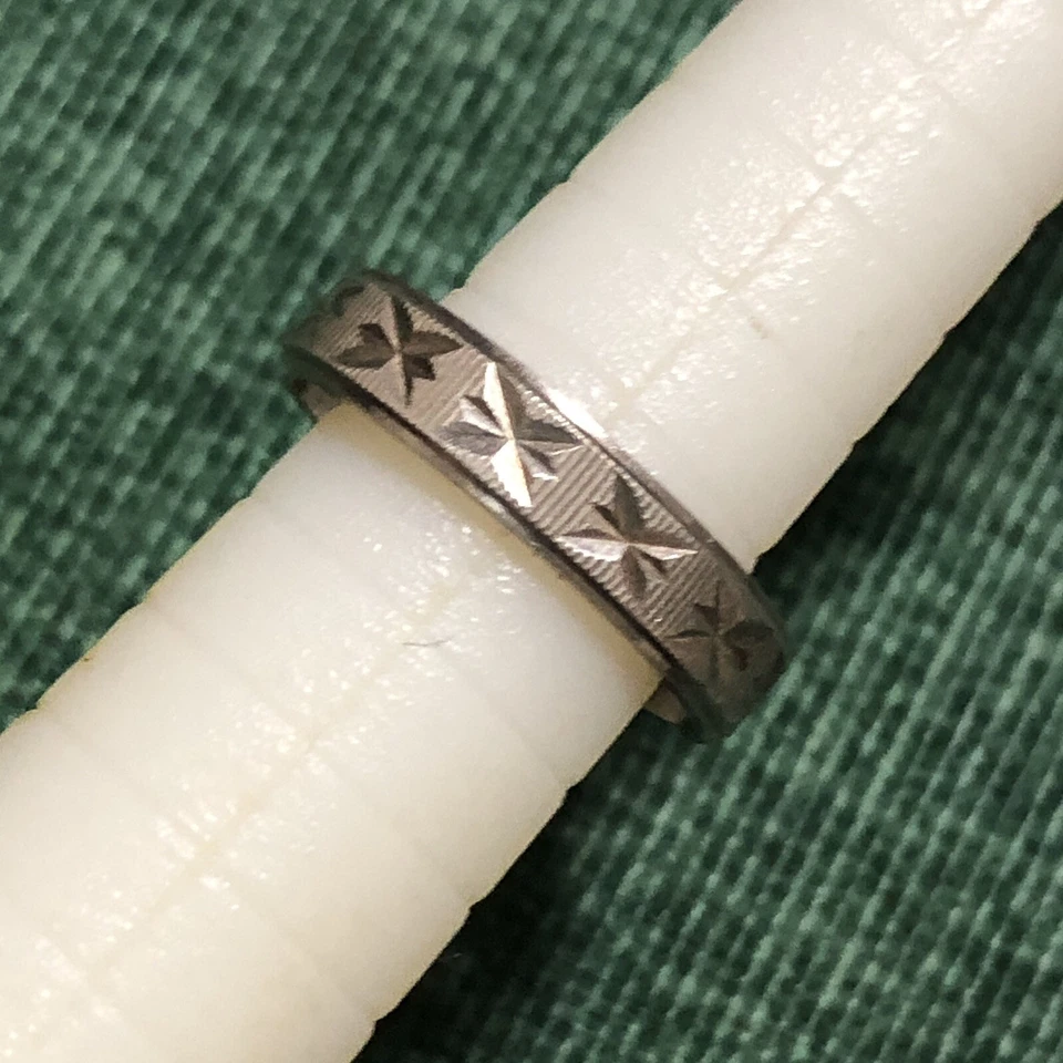 Fedina Diamantata, Anello in Argento 925 Vintage Mis. 10/ 50 mm Donna Unisex - Immagine 4 di 4