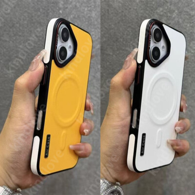 Leather Magsafe Phone Case For iPhone 16 Pro Max 15 14 13 12 Magnetic Slim Cover