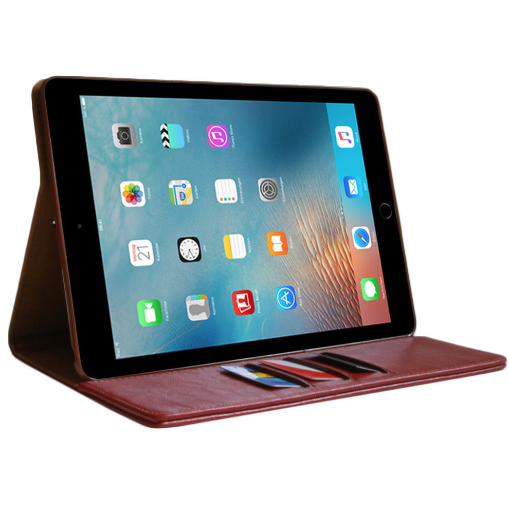 Premium Echt Leder Cover für Apple iPad Air 2 Tablet Schutzhülle Case Tasche rot