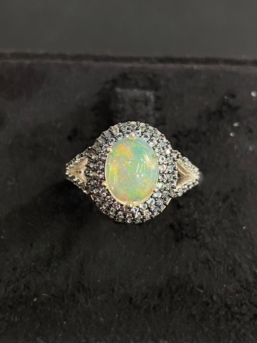 NATURAL FIRE OPAL 9X7 SAPPHIRE STERLING SILVER 925 RING EARRING - 第 7/13 張圖片