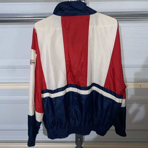 Ozzo Sport Men Size XL White Blue RED Chevy Truck Windbreaker Jacket Full Zip - Picture 8 of 9