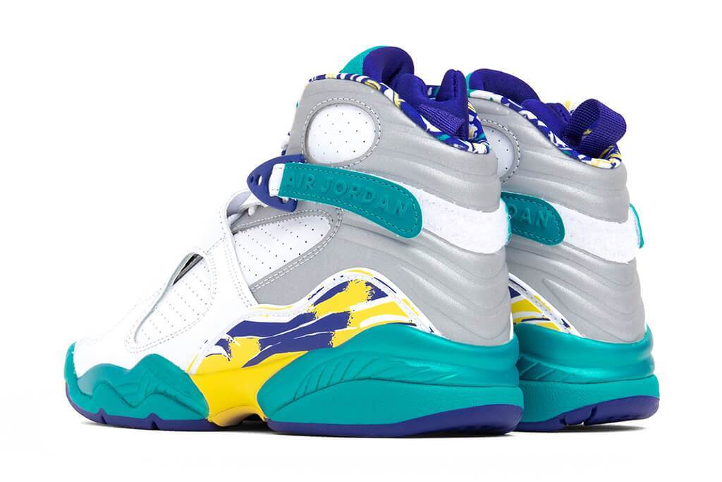 Nike Air Jordan 8 Retro White Aqua Women's Basketball Shoes High Top